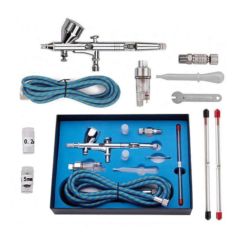 G180 0.2mm 0.3mm 0.5mm Airbrush Kit with air Hose and Filter for Model Painting