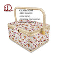 Large Square Cotton Storage Basket with Twin Lid Hobby Gift Bin Wholesale Price for Sewing Organization