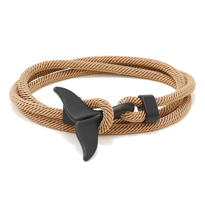 Wholesale Simple Design Fashion Bracelet Creative Men Women Jewelry Milan Line Ocean Whale Tail Braided Bohemian Bracelet