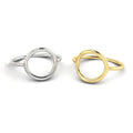 Women Vintage Geometric Dainty Stackable Stainless Steel Round Pvd Gold Plated Midi Classic Rings