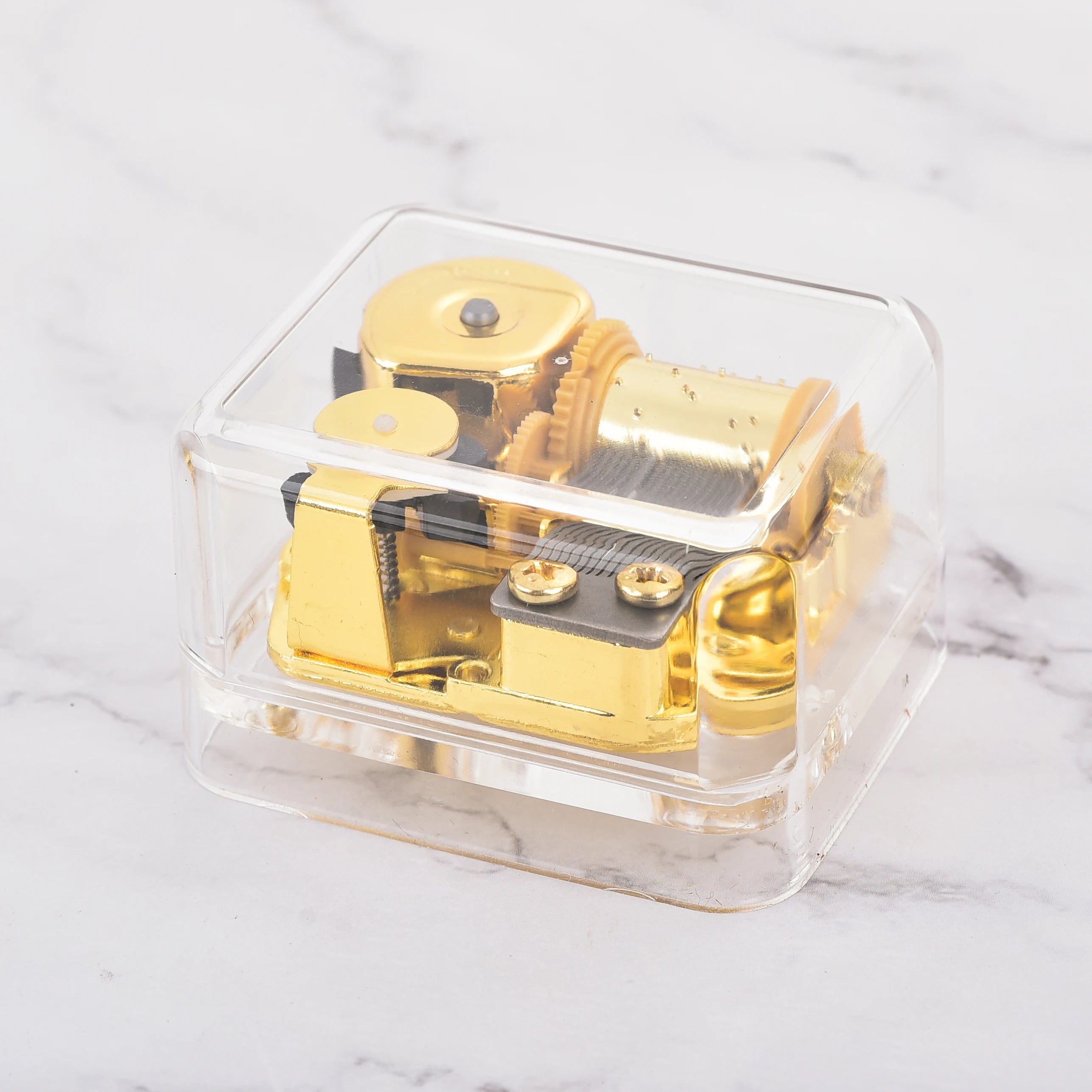 Factory Priced Hand Crank Music Box Acrylic Home Decoration with Musical Motor Wind-up Play Power for Holiday Gifts