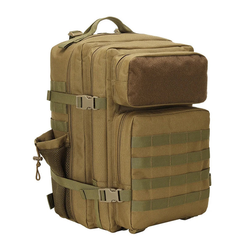 Men's Fashion Casual Travel Bag Large Capacity Custom Logo 45L Tactical Frame Rucksack Zipper Closure for Hiking Sports Travel