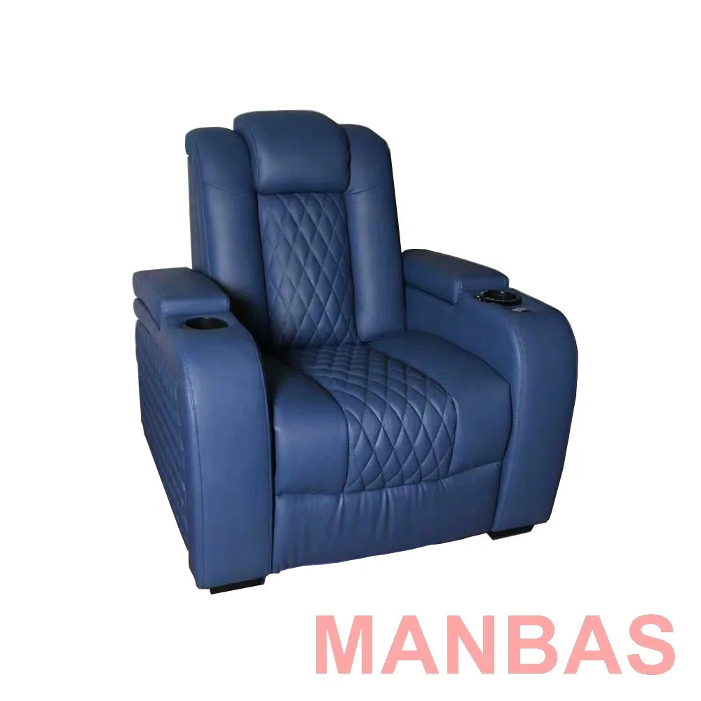 MANBAS Modern Cooling Dual Motor Power Recliners Multifunctional Extendable Massage Electric Reclining Seats Italian Genuine