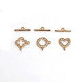 Brass 14k/18k Gold Plated Toggle Closure Connector Clasps 14mm for Necklace/Bracelet Making Jewelry DIY