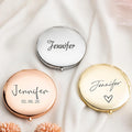 Custom Wedding Gift Ladies Portable Makeup Mirror Pocket Double-sided Folding Mirror