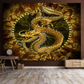 Vintage Room Decor Tapestry Chinese Dragon Totem Psychedelic Kawaii Home Living Room Dorm Bedroom Decor Aesthetic Cute Blanket