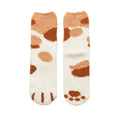Winter Cute Thick Warm Coral Velvet Cartoon Sleeping Fluffy Paw Socks for Women
