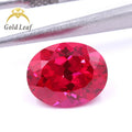 Goldleaf Jewelry Hot Sale Price Per Carat Synthetic Flux Lab Grown Ruby Stone Gemstone Oval Rose Jewelry Making Oval Cut 1 Piece