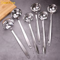 Korean Style Stainless Steel Kitchen Ladles Different Types of Metal Soup Utensils for Home Use