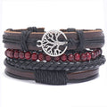 Fashion Multilayer Braided Bracelet Set Women Men Pulseira Genuine Leather Bracelets & Bangles Life Tree Jewelry