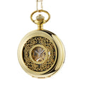 Antique Retro Roman Hollow Stainless Steel Mechanical Pocket Watch