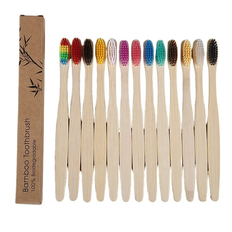 New Hotel Individually Packaged Bamboo Toothbrush Bamboo Fiber Bristles Ecological Adult Toothbrush
