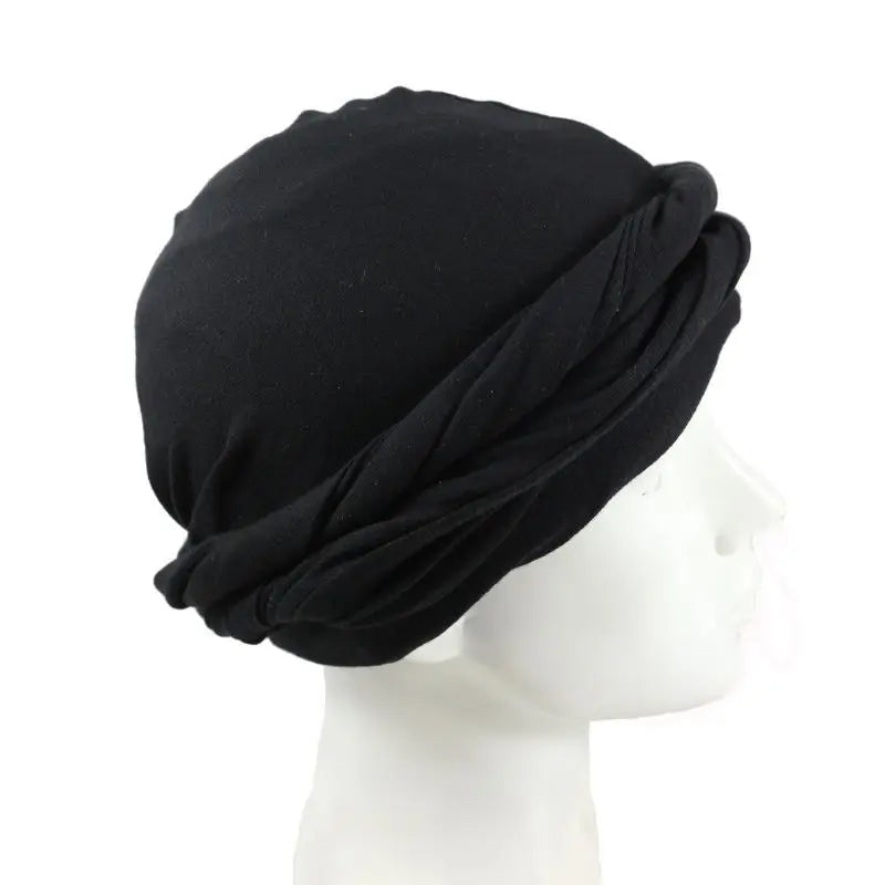 Custom logo Men's Soft Breathable Stretch Modal Bonnets Silk Lining Elastic Turban Hat Satin Bonnets