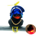 Factory Wholesale Rubber Black Duck Bell With LED LightCute Propeller Handlebar Bicycle Horns for Kids Adults Sport Outdoor