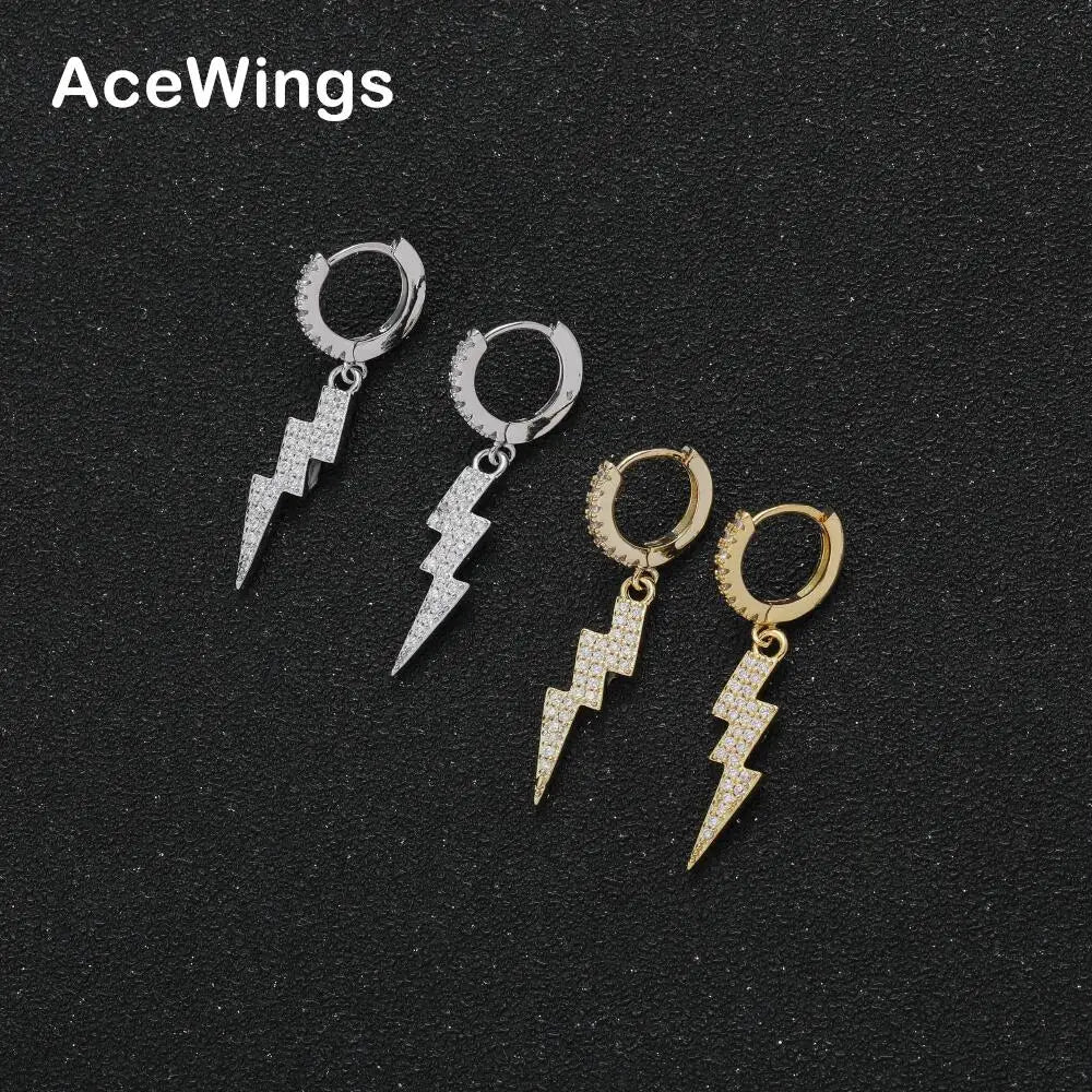 E029   Female CZ Earrings  Brass Setting Zircon Drop Earrings