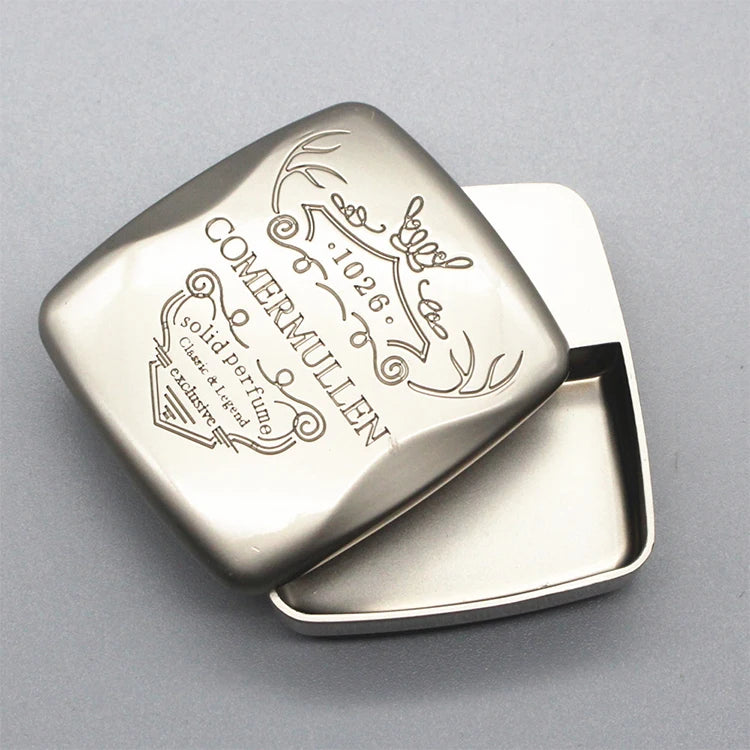 Custom for Men or Ladies Solid Perfume Packaging  Tin Magnetic Metal Magnetic Compact Solid Perfume Container with logo