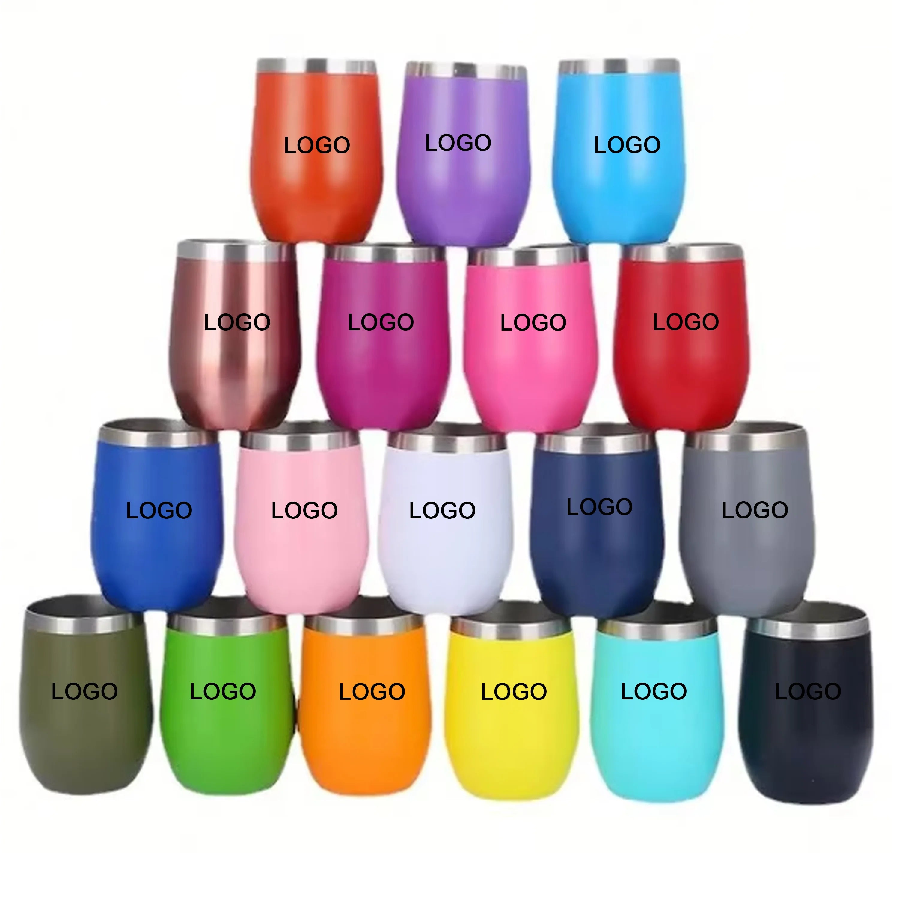Custom 12oz Double-Layer Stainless Steel Eggshell Insulated Vacuum Thermos Classic Design Mini Outdoor Coffee Cup with Lid