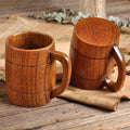 Handmade Solid Wood Drinking Coffee Cup With Wooden Handle Wooden Tea Jujube Beer Mug Cups
