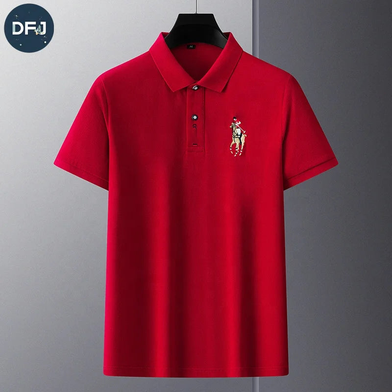 High Quality Summer Men's Short Sleeve  Shirt with Embroidered Design Button Decoration and Anti-Wrinkle Feature