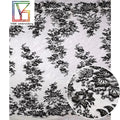 Black Silver Color Polyester Tulle Embroidery Fabric Beads With With Sequins for Women Dress