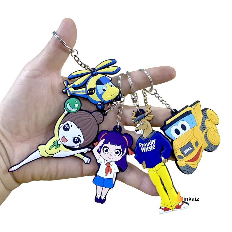 Gifts Crafts 2 Pvc Keyring Cute Rubber Anime Keychain Cartoon Key Chain