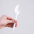 Stocked OEM Accept Eco Friendly Corn Starch Disposable Customize Coffee Spoon With Long Handle Plastic Disposable Soup Spoons