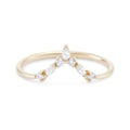 Custom New Elegant Around and Marquise White Cubic Zircon V Shaped Stacking 925 Sterling Silver Rings Jewelry