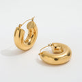 Minimalist Chunky Hollow Tube Hoop Earring Trendy Earring Stainless Steel Jewelry