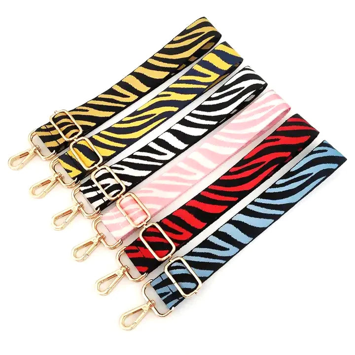 Meetee B-J262 Bag Accessories New Abstract Zebra Pattern Hit Color Shoulder Messenger Lightening Bag Strap