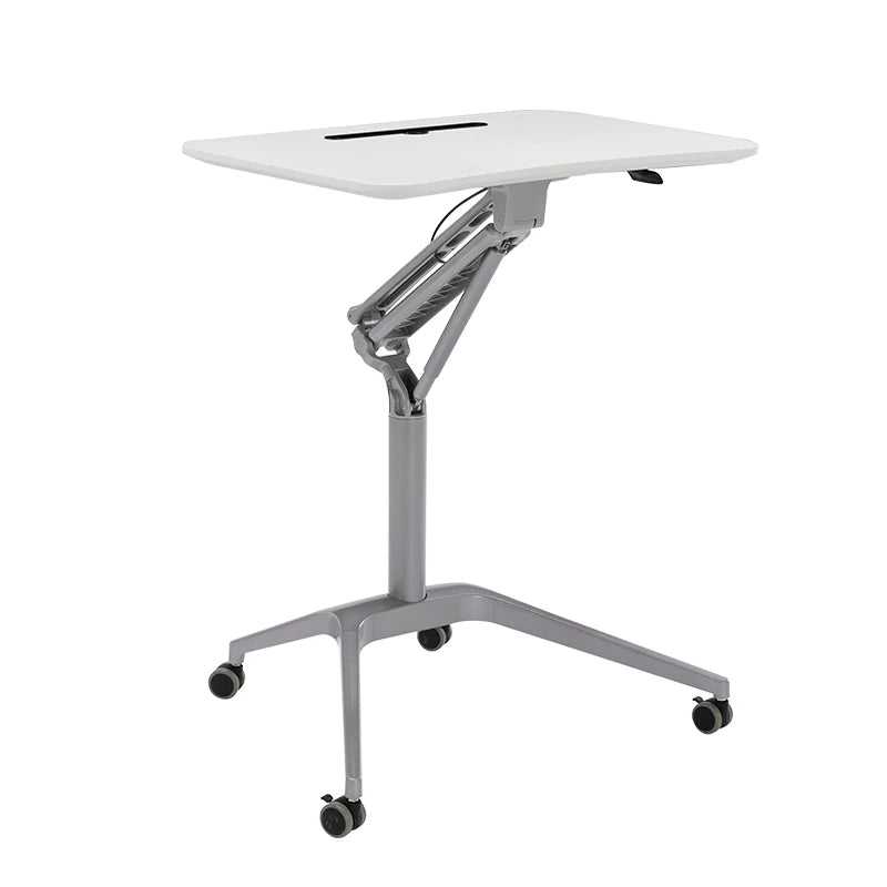 Modern Heavy Duty Rolling Computer Cart Adjustable Mobile Standing Desk with Durable Tray Table Eco-Friendly and Space-Saving