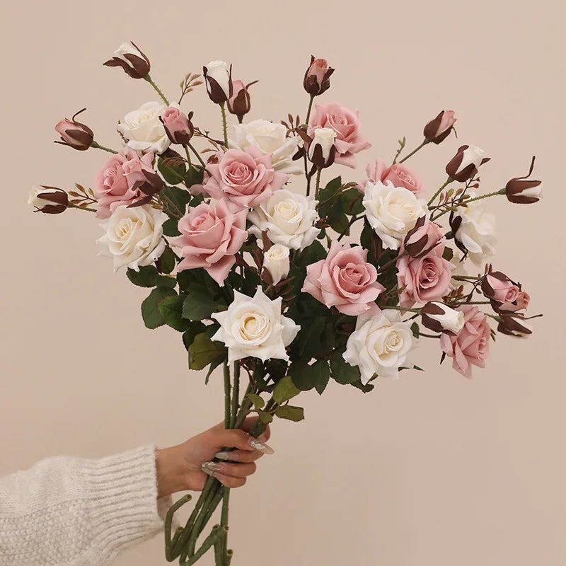 Artificial Dusty Pink Spray Roses for Wedding Decoration Centerpieces