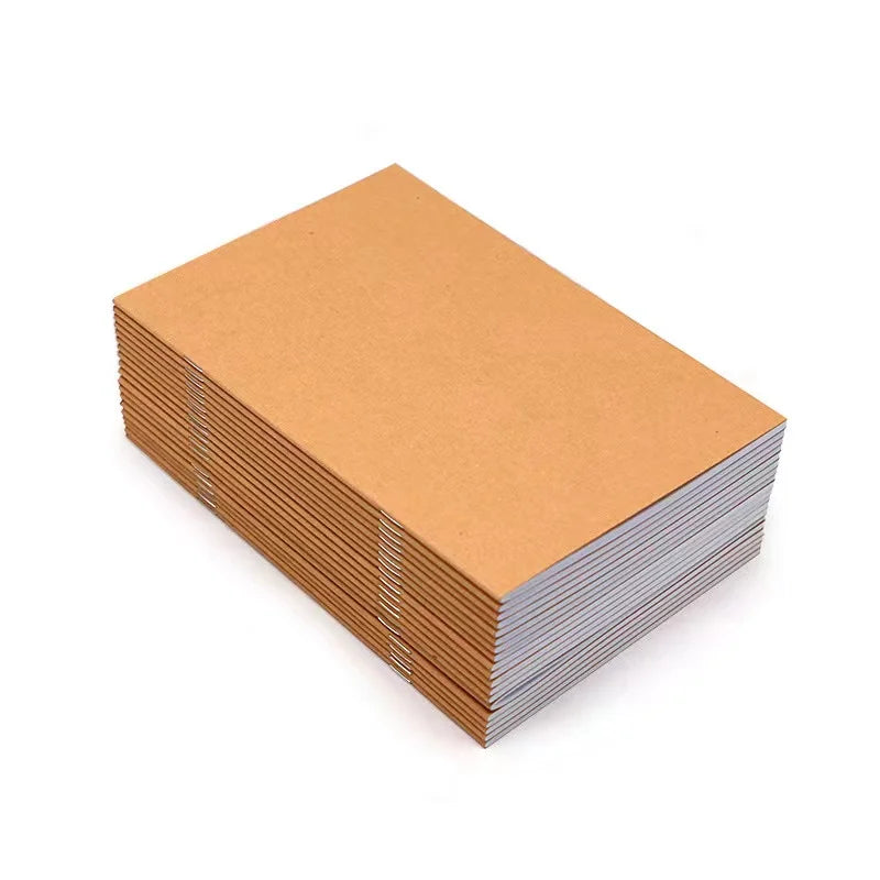Custom Logo A5 High-end PU Leather PVC Spiral Binding Loose-Leaf Eco-Friendly Kraft Sewn Composition Book Pencil Journals Paper