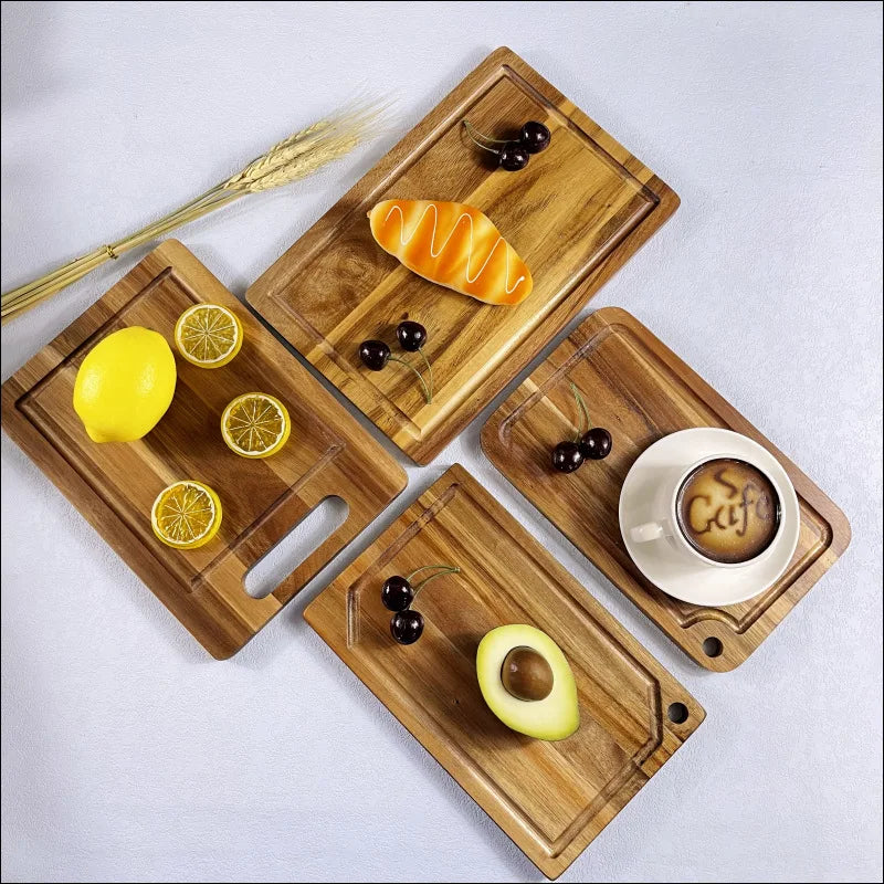 Acacia Square Chopping Board with Sink Multi-Purpose Kitchen Use Solid Fruit Chopping Board Hunan Origin