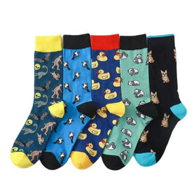 Wholesale Cute Panda Duck Animal Patterned Socks Men Women Funky Novelty Fun Cotton Crew Socks