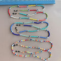 Ethnic Style Colored Custom Length Evil Eyes Small Bead Bag Chain Glasses Anti Loss Chain Eyewear Accessories