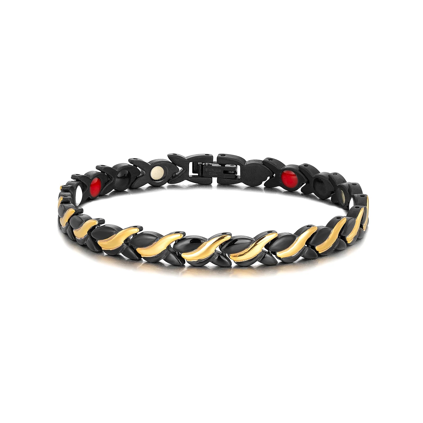 Customized Fashion Jewelry Bio Magnetic Energy Man Bracelet Stainless Steel Health Therapy Man Bracelet