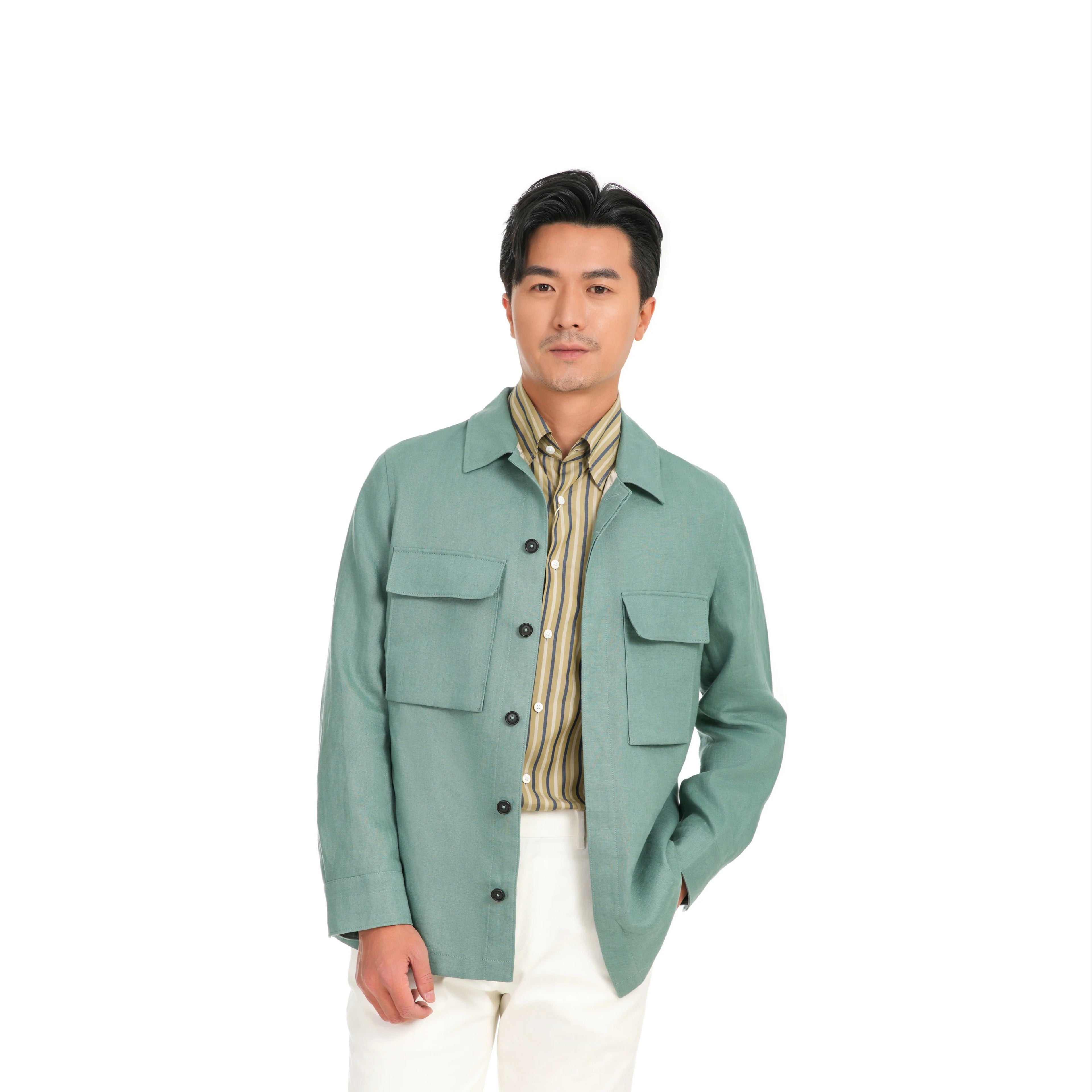 2023 Bosha Custom Men's Casual Hunting Jacket Autumn Season Dyed Solid Style With Turn-Down Collar and Convenient Pockets ODM