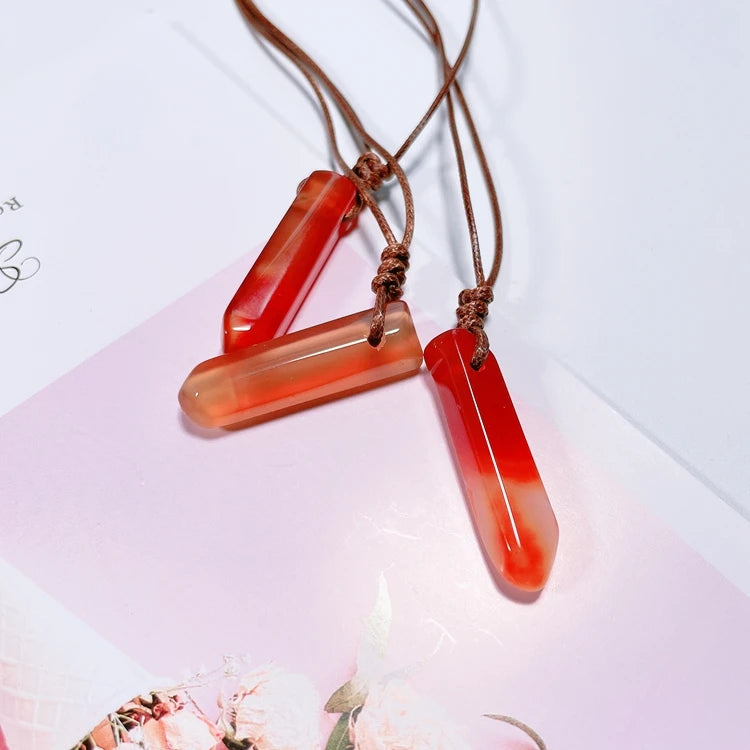 Huiying Red Agate Stone Gemstone Healing Pendants Jewelry