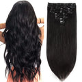 Cuticle Aligned Brazilian Natural Black Remy Human Clip-in Hair Extensions 100% Human Hair 10A 12A Grade No Shedding Soft Silky