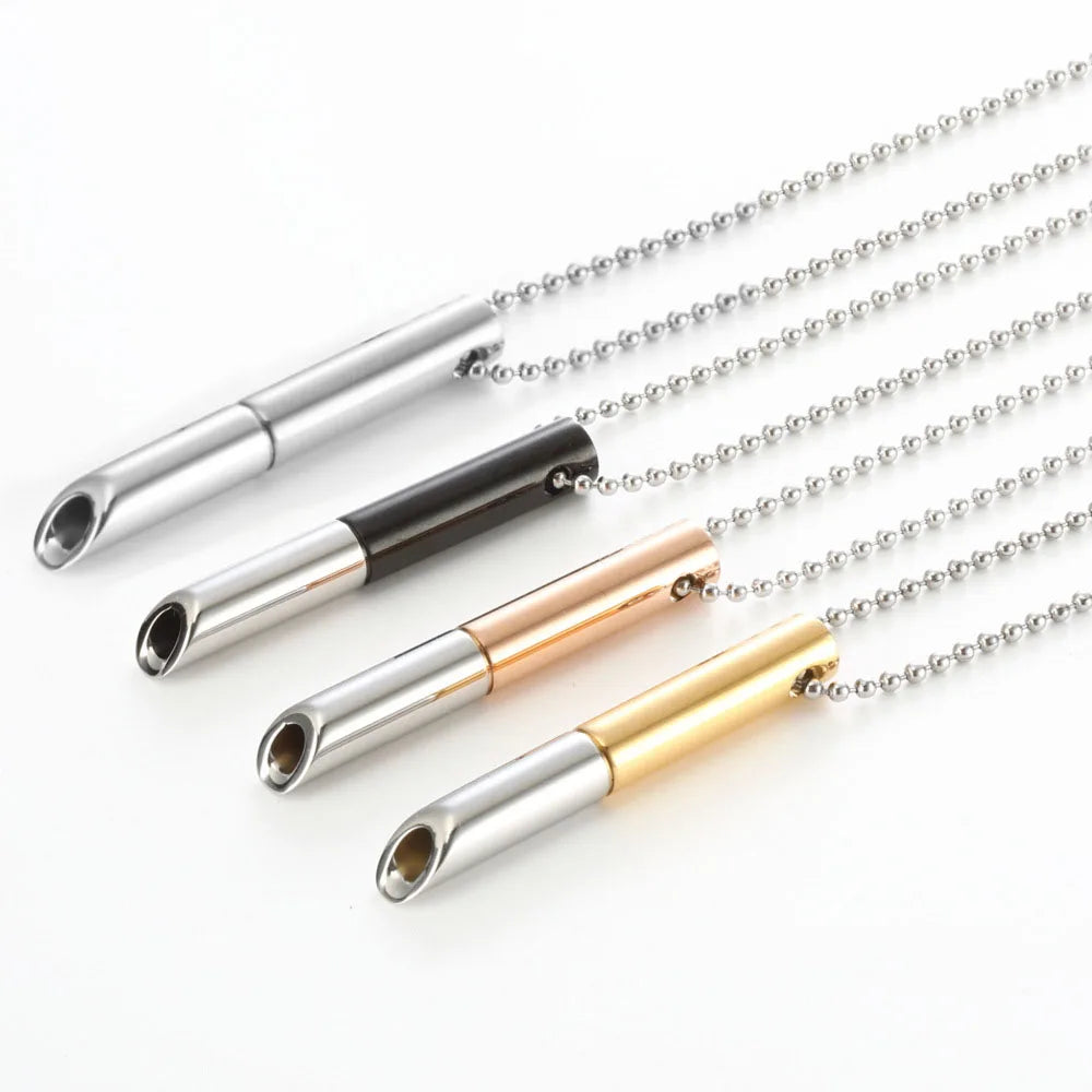 Stainless Steel Anxiety Breathing Necklace for Women Men Stress Relief Meditation Necklaces Yoga Ritual Female Jewelry