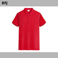 Unisex 100% Cotton for  Shirts Red with Short Sleeves and Customizable Print Pattern Knitted Camisetas for Golf for