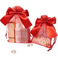 Stock Wholesale Cosmetic Sample Packaging Bags Gift Bag Bow Transparent Mesh Organza Red Gift Pouches