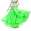 3Layer Green Chiffon Belly Dance Skirt 12Meter Dancing Costume Tribal Maxi Full Performance Stage Skirts for Women