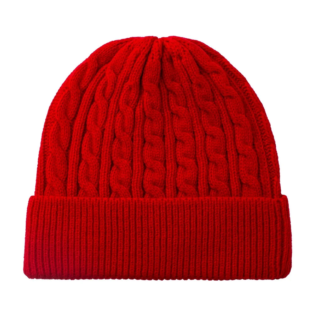 New Cuff Graphic Fashion Men 100% Acrylic Custom Ladies Logo Solid Color Warm Winter Cable Knitting Beanie