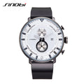 SINOBI Multi-functional Stainless Steel Band Quartz Alloy Case Water Resistant Chronograph Men's Fashion Watch S9689G