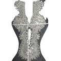 W020 Factory Bridal Rhinestone Fabric Applique Patch Beads Crystals Rhinestones for Gown Dress