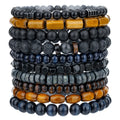 Hot Selling European and American Unisex Retro Trendy Gift Elastic Layered Beaded Bracelet Set