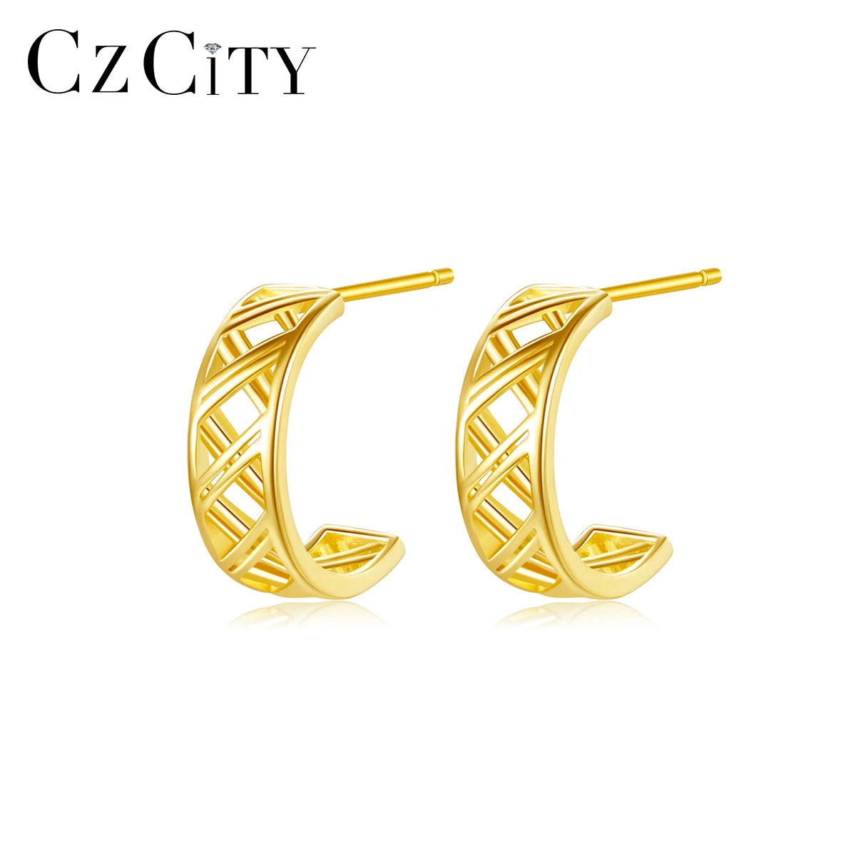 CZCITY Simple Earing Korean Stylish Fashion Geometric 2026 Modern Gold Woman Small Cuff Earrings
