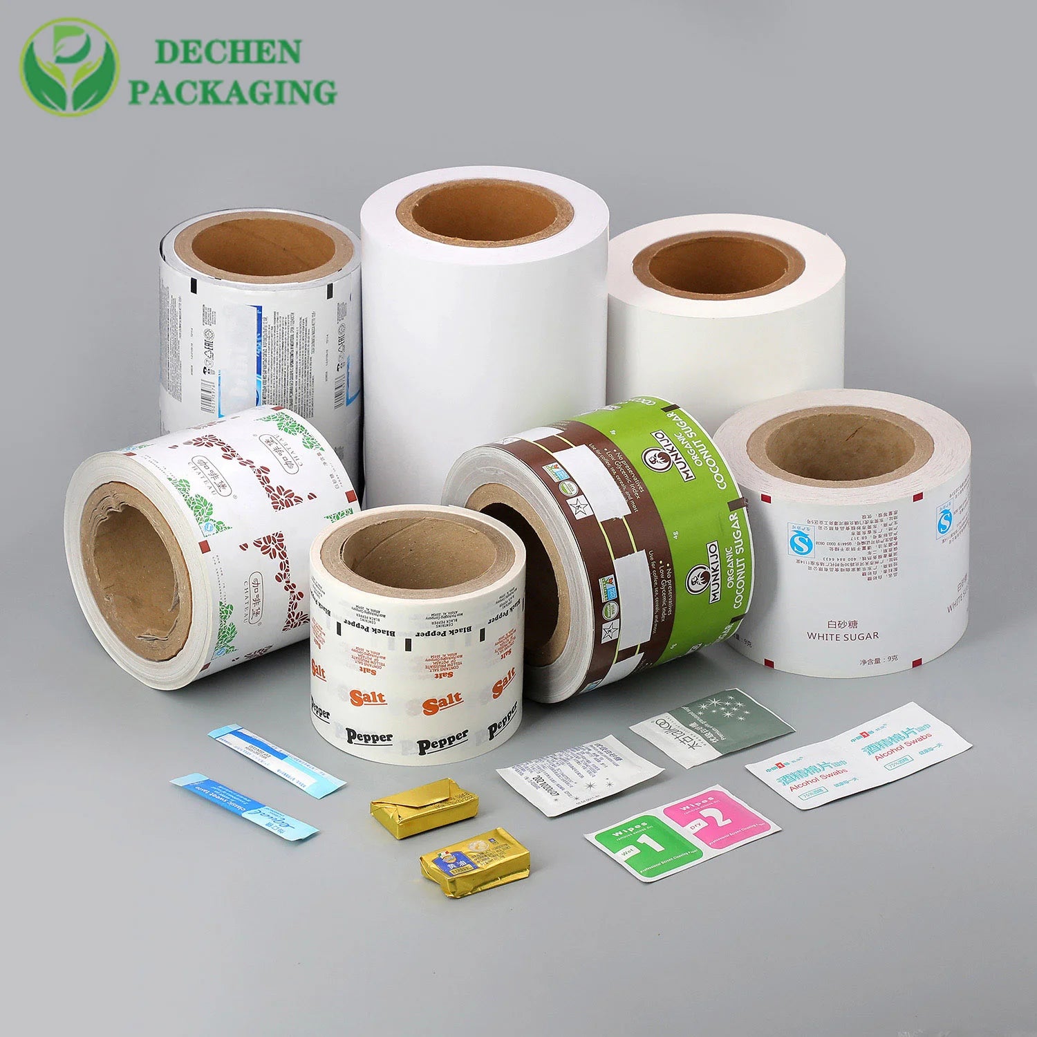 Disposable Sugar Salt Coffee Tea Pepper Spice Sachet Packing Baking Kraft PE Coated Paper Roll
