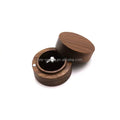 Wholesale 50mm Wedding Favors Display Mini Round Walnut Wood Ring Box